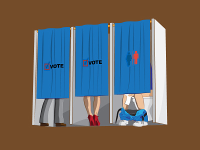 Choose Your Own Adventure bathroom clinton design election graphic humor pee poop trump vector vote voting