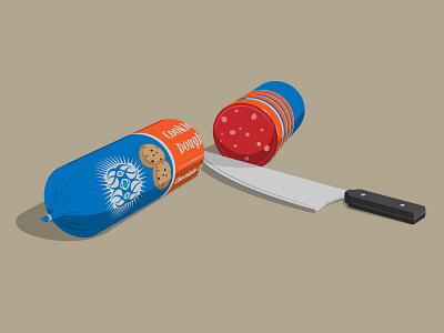 Bait and Switch cookie design dough food graphic illustration knife mash up sweets vector