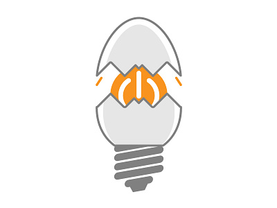 Fictional Logo for startup concept egg flat icon internet light bulb minimalistic power startup vector