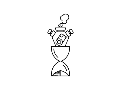 Time Machine hour glass icon line art mashups time machine ux design vector