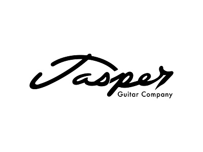 Jasper Guitar Company branding design graphic guitar hand lettering lettering line art music script simple typography vector