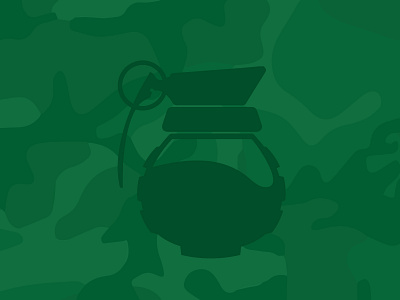 Strong Coffee caffeine coffee grenade icon logo mashup military ux vector