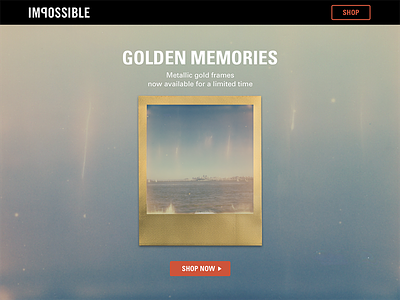 Impossible Project homepage landing page photography polaroid ui ui design ux ux design web design