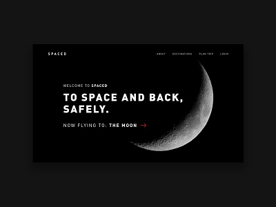 SPACED design homepage moon planet space spaced spacedchallenge ui ui design ux ux design web design