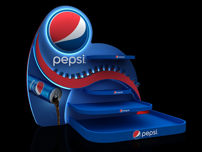 Pepsi display 3d 3dsmax branding design display market pepsi popdisplay posm retail stand
