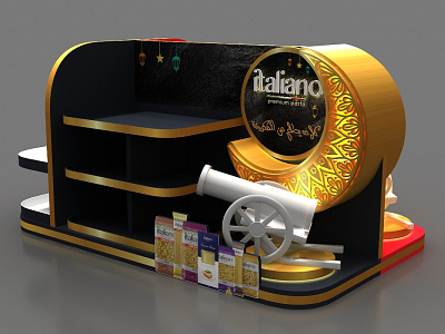 Italiano floor display 3d 3dsmax advertising branding design display moderntrade posm