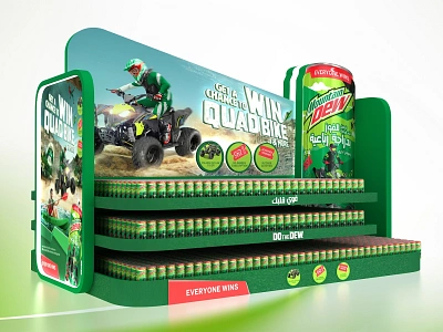 Mountain Dew display 3d 3dsmax advertising branding display moderntrade mountaindew posm productdesign retaildesign