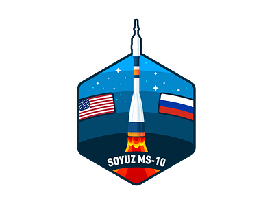 Soyuz MS-10 astronaut cosmonaut design international space station iss nasa patch patch design rocket russia soyuz space space capsule usa