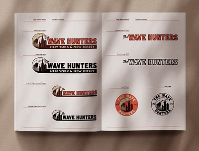 The Wave Hunters Brand Guidelines brand branding design form guidelines icon illustration logo logo design logotype new york nyc styleguide type design typography usage versions wave