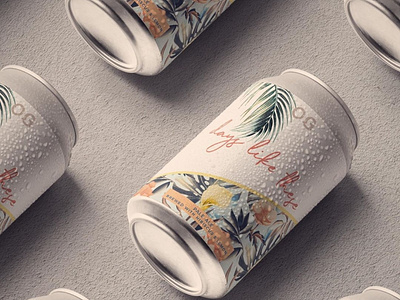 Days Like These Can Design beach beer branding beer can beer label brewing can design floral hibiscus leaves lemon local long island og packaging summer the line beach house tropical