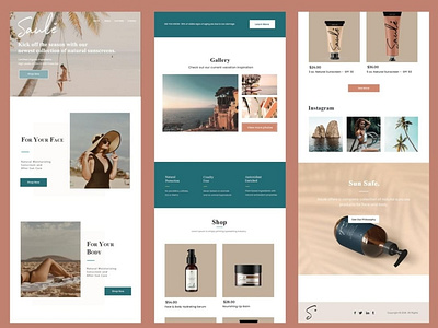 Saule Site Mockup brand branding design ecommerce graphicdesign logo logotype natural packaging saule shop shopping site design skincare summer sun sunscreen suntan lotion typography ui