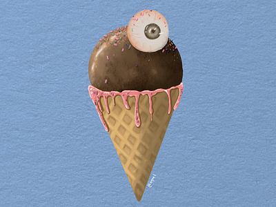 Eye-scream digital painting digitalart drawing food foodillustration ice cream illustration painting procreate