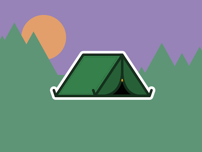 Cool Summer Evenings camping icon illustration stickermule tent