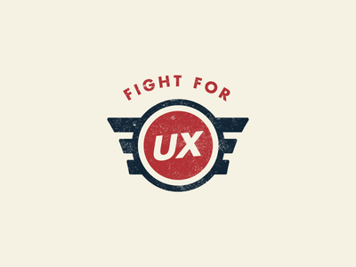 Fight for UX Identity american branding classic identity logo logomark old retro texture typography usa ux