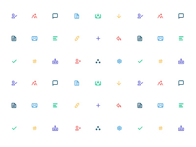 Some Colorful Icons archive chat document icon icon set mail robot stroke ui web