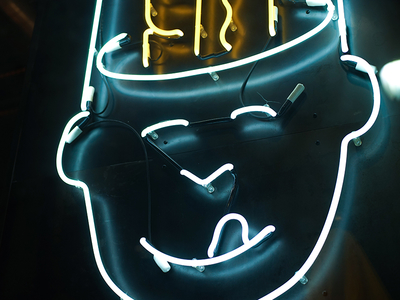 Hoagie Head branding face icon illustration neon sign restaurant sandwich sign signage