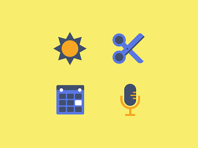 Custom Category Icons branding calendar date icon illustration morning podcast scissors sun ui