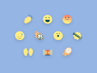 Reaction Icons basketball download emoji emotions faces free goal icons illustration slack sports ui