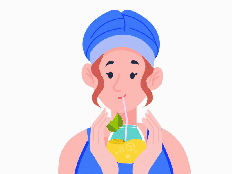 Girl Drinking - Animated Gif