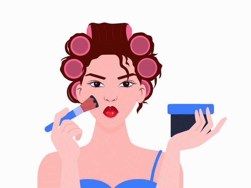 Makeup - Animated Gif animation beauty cosmetics design face facial girl graphic design illustration json logo lottie makeup motion graphics product ui web animation woman