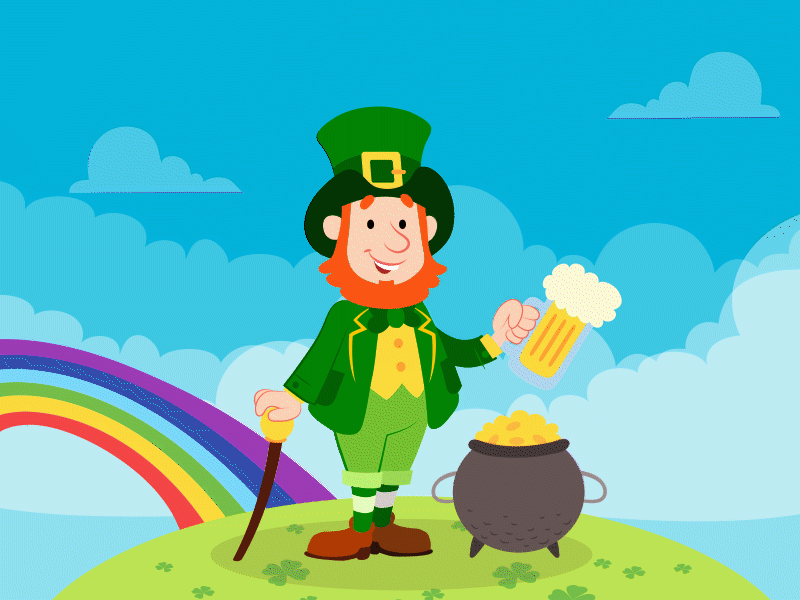 St. Patrick's Day - Animated Gif animation beer day design feast graphic design illustration ireland irish json logo lottie motion graphics patrick saint st st. patricks day ui web animation whisky