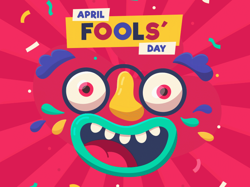 April Fool's Day - Animated Gif animation april design fool fools day funny graphic design hoax illustration jocker jokes json logo lottie motion graphics posts pranks social media sticker web animation