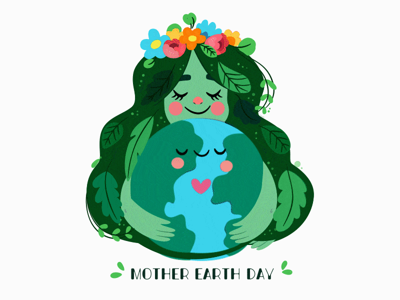 Mother Earth Day - Animated Gif animation day design earh earth day gif graphic design green illustration json logo lottie mother motion graphics web animation