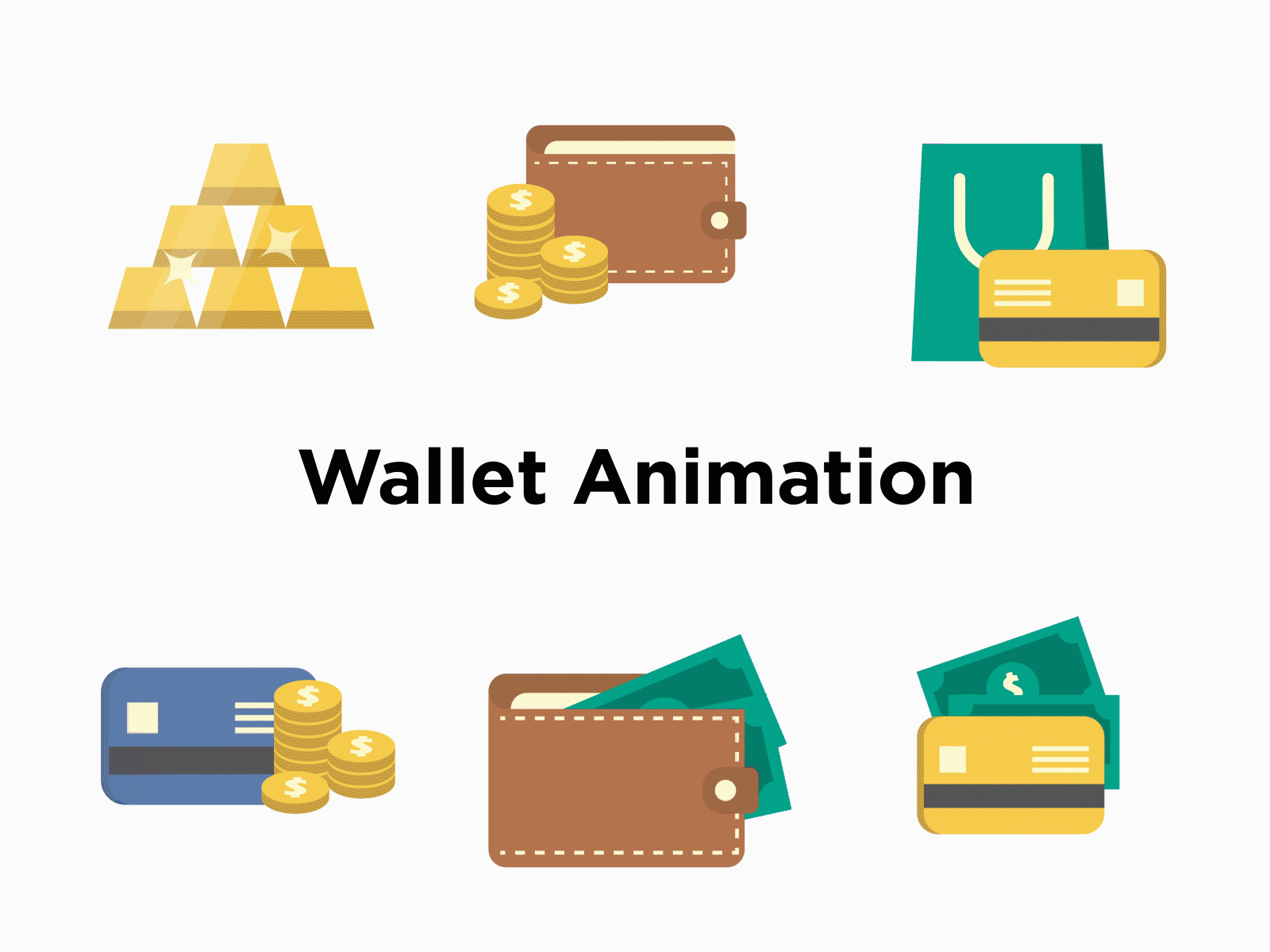 Wallet & Money Animations animation card credit card currencey design gold graphic design illustration json logo lottie master card money motion graphics payment ui wallet web animation