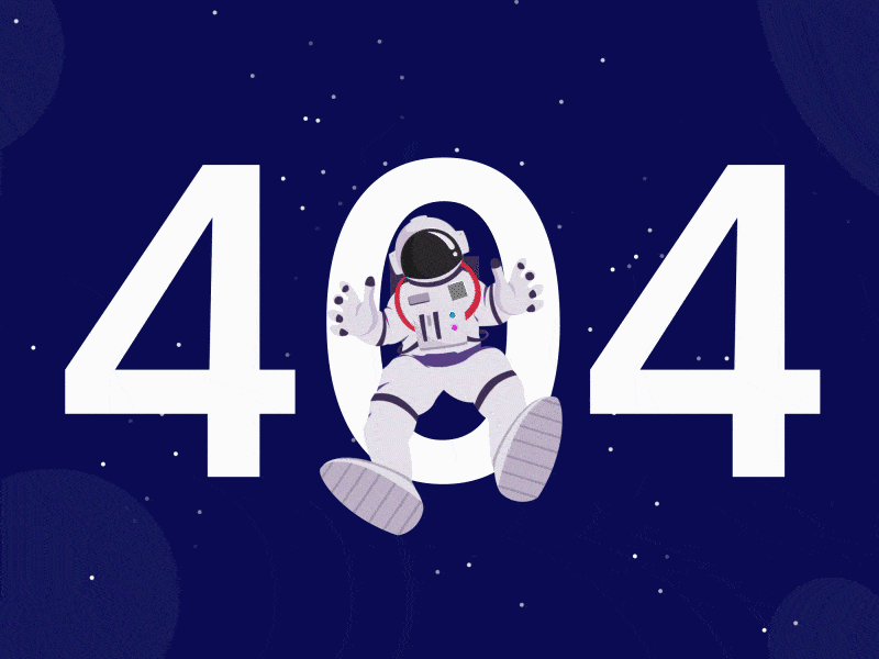 Astronaut Theme 404 Error Animation For Website 404 404 animation animation astronaut astronaut 404 design graphic design illustration json logo lottie lottie animation lottie json motion graphics space animation system error ui web animation