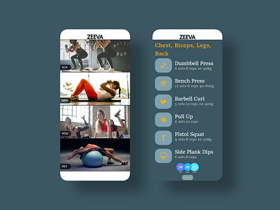 Workout Routine App adobe xd app design ui ux