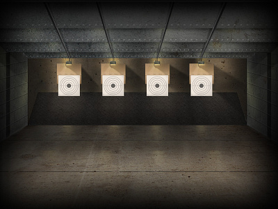 Gun Range Illustration gun hundred10 illustration range realistic reflection target wacom