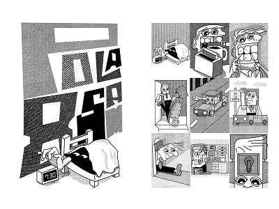 Pola 8sam / Half past 7ven blackandwhite comic comic art design illustration typography zine