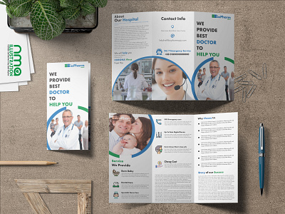 White tri fold brochure design