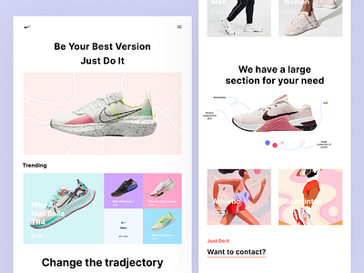 Nike landing page redesign