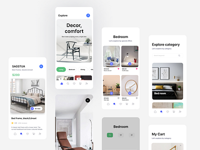 Furniture App 3d animation app app interface branding dailyui design furniture graphic design illustration interior app logo minimal motion graphics typography ui uiux ux vector website