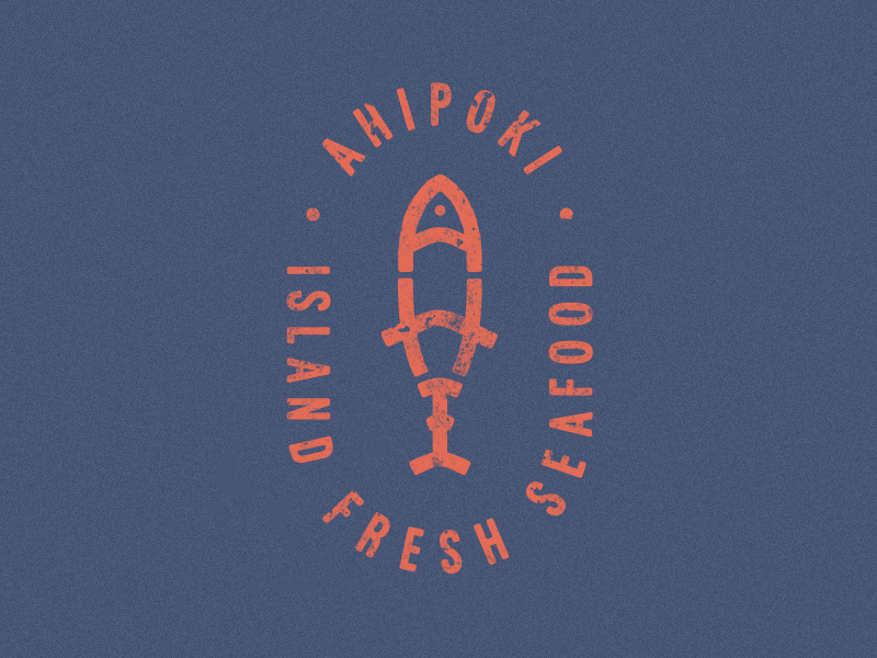 Poke Logo Concept seafood ahi qsr nyc california badge fast casual simmer fish restaurant poke
