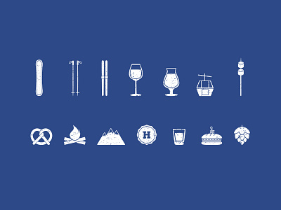 HOPS Icons bar beer craft beer food hops iconography outdoors qsr ski