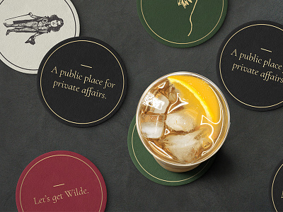 Oscar Wilde Coasters bar coasters drinks historic illustration nightlife nomad nyc oscar wilde