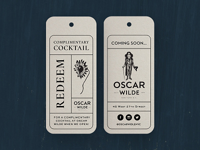 Oscar Wilde Free Drink Tags bar drinks free drink nyc oscar wilde print redeem restaurant sunflower tags
