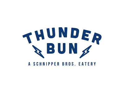 Thunder Bun Logo burger fast casual food iconography lightning logo restaurant sandwich thunder vector