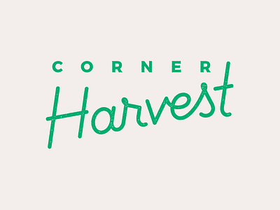Corner Harvest Logo colorful food fruit harvest jar lettering salad simmer vegetables vending machine