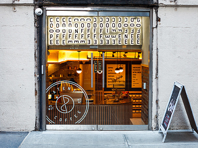 Patent Coffee Exterior badge coffee current entrance neon nyc patent radio wave signage system tesla vinyl