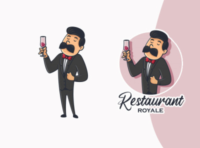 restaurant cartoon character mascot logo