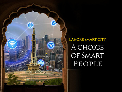 Social media post for Lahore Smart City corporate design graphic design highrise logo realestate