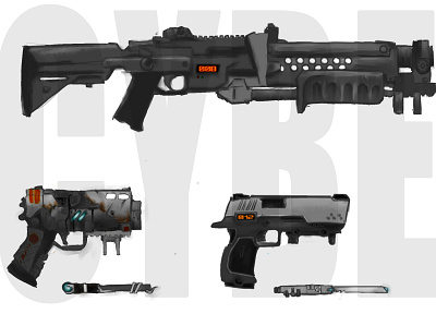 Various guns concept art concept art design digital art digitalart illustration