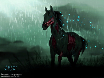 Undead Horse digital art digitalart horror art illustration