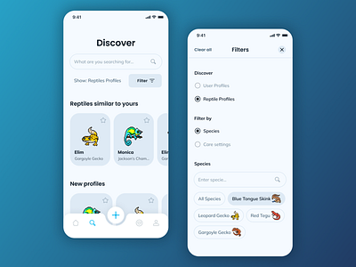 Discover & Filtering app clean discover explore filtering mobile mobileapp search sorting ui uiux