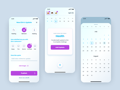 Care App app calendar care care app design health health track mobile mobile app task tracking ui uiux