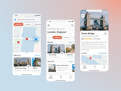 Sightseeing App Concept app city design explore mobile sightseeing tourist travel ui ux