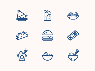 Food icons for UI design cuisine design food food icons graphic design iconography icons illustration ui uiux ux